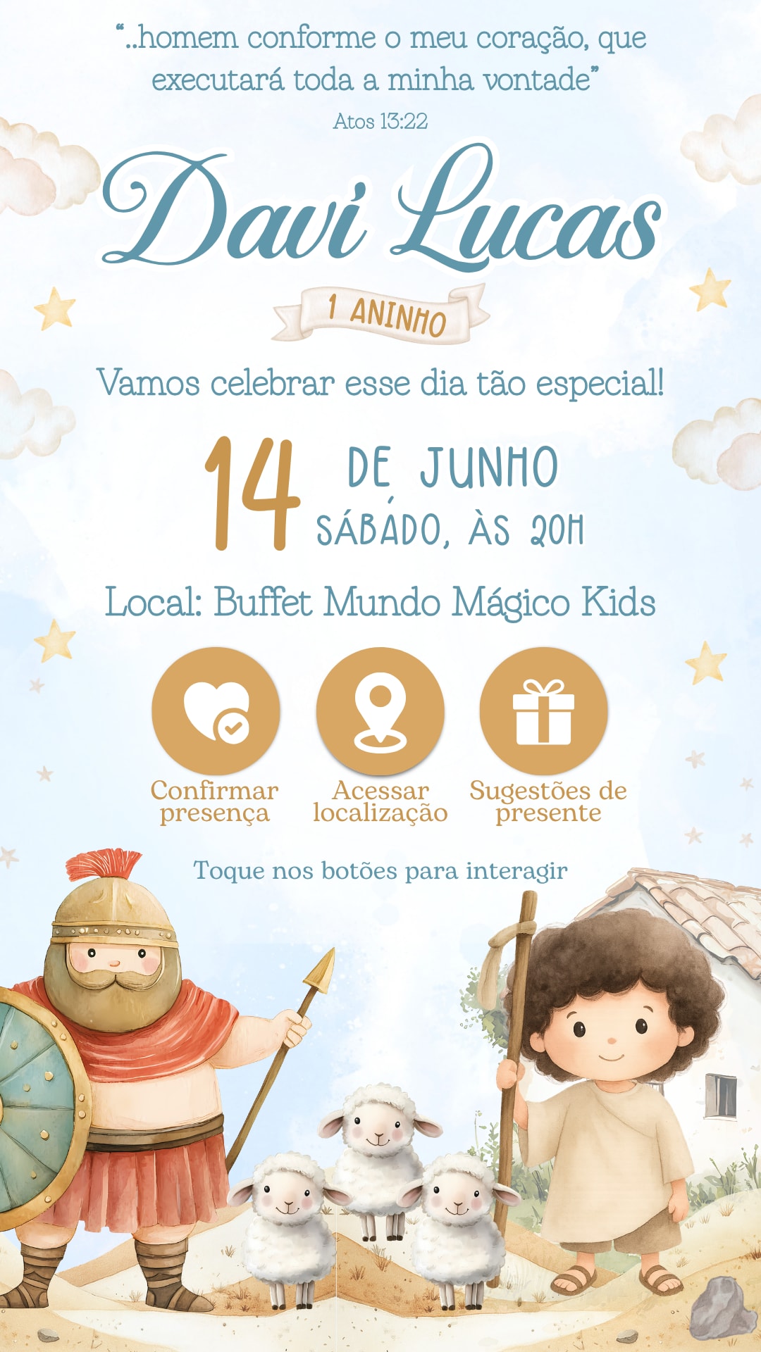 Convite Interativo - Rei Davi — imagem principal